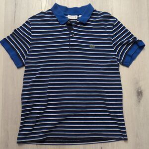 Lacoste  Polo Mens Size Large Multi Color Stripped Short Sleeve